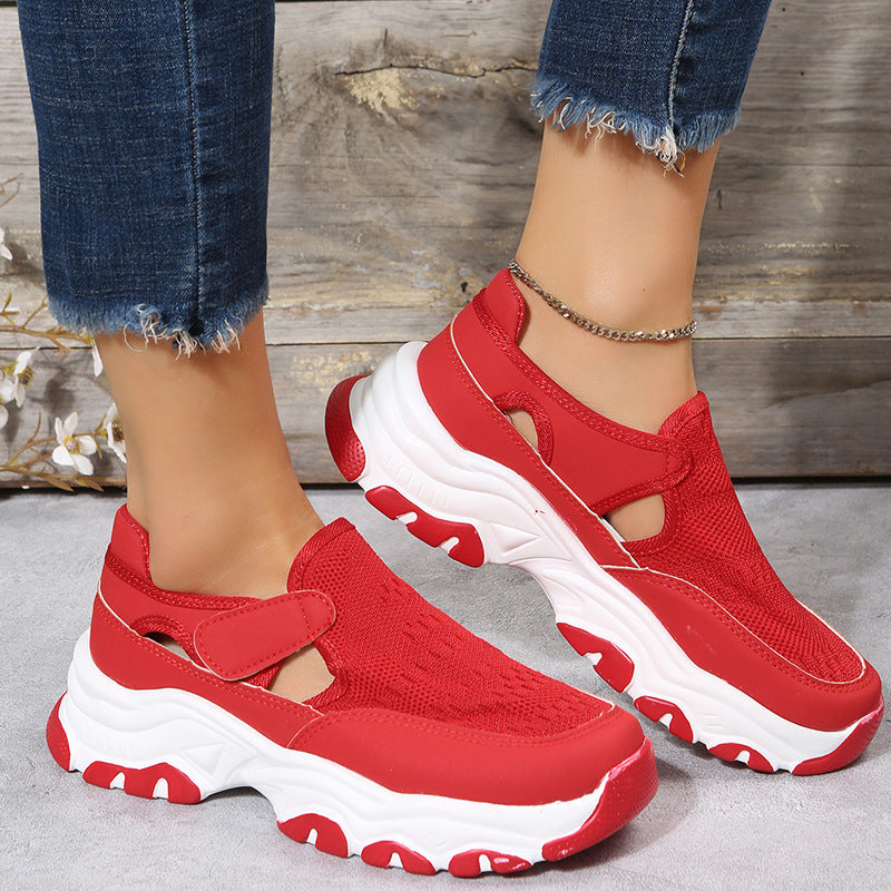 Women's Lightweight Platform Walking Sneakers  Casual Comfort Slip-On Shoes