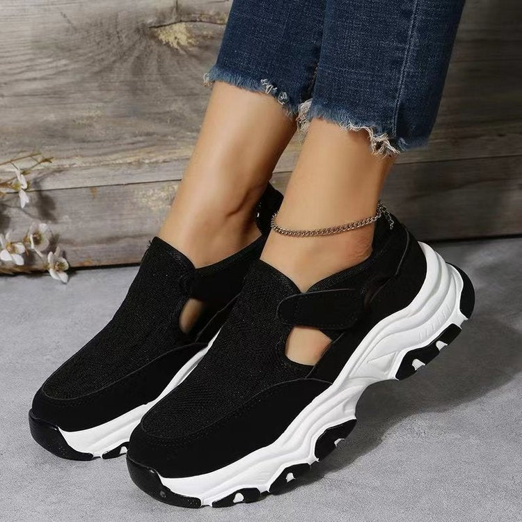 Women's Lightweight Platform Walking Sneakers  Casual Comfort Slip-On Shoes