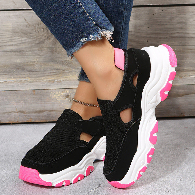 Women's Lightweight Platform Walking Sneakers  Casual Comfort Slip-On Shoes