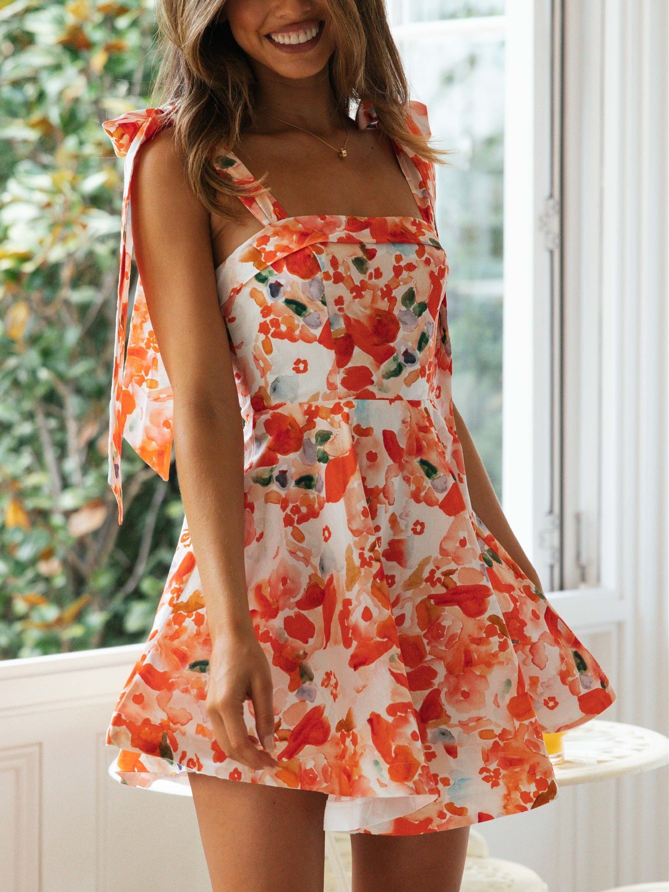 Women's Floral Off-Shoulder Mini Dress  Romantic Summer Sundress