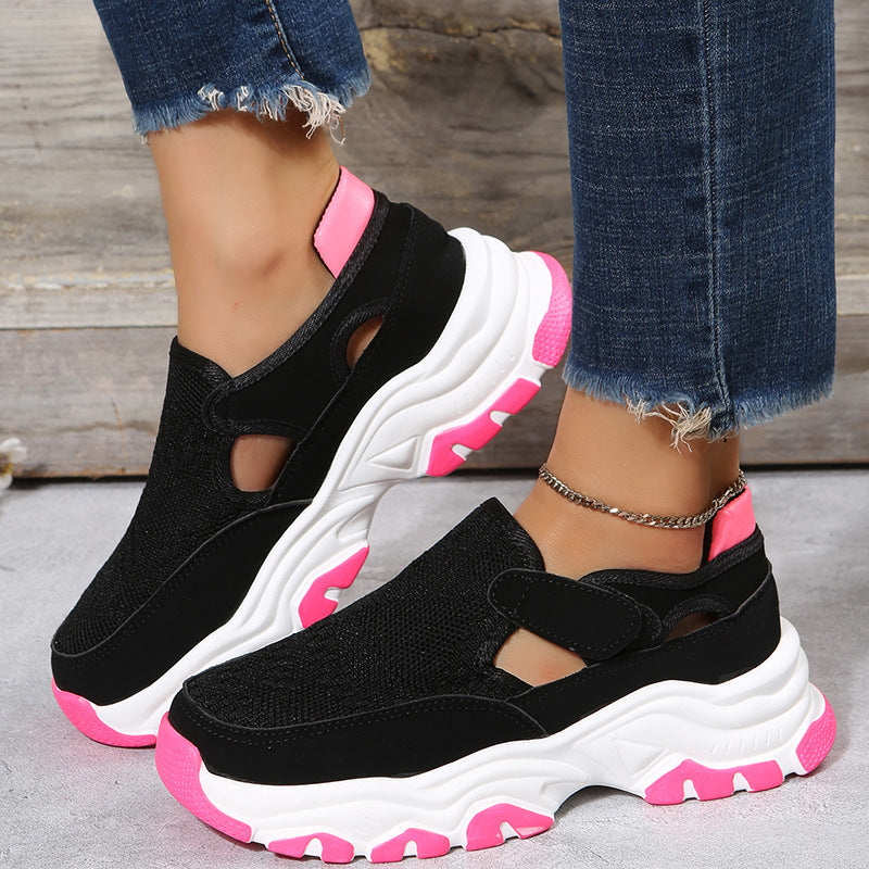 Women's Lightweight Platform Walking Sneakers  Casual Comfort Slip-On Shoes