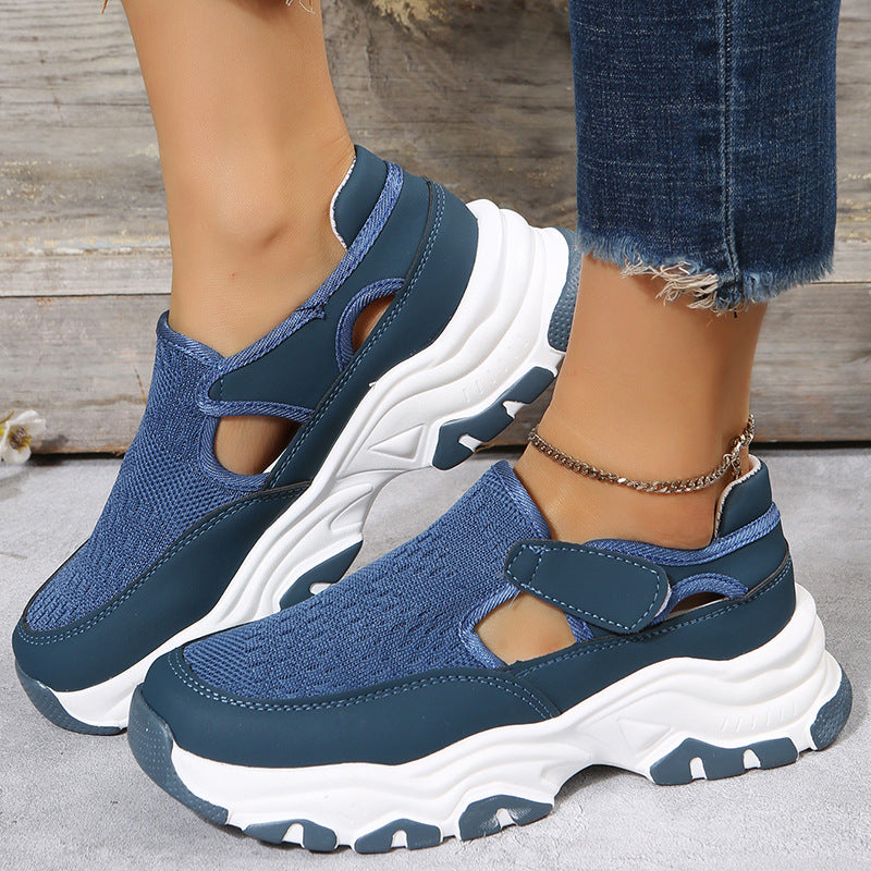 Women's Lightweight Platform Walking Sneakers  Casual Comfort Slip-On Shoes